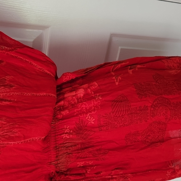 Cabali Red Floral Cover Up - Picture 8 of 13